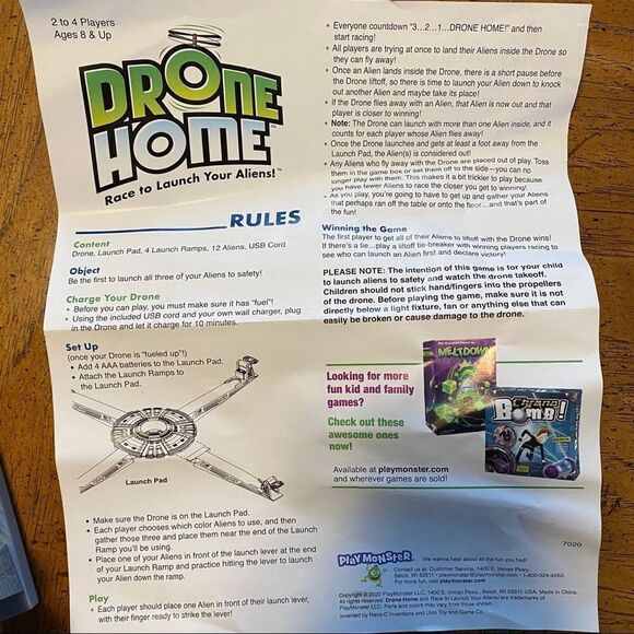 PlayMonster Drone Home Game with Real Flying Drone 8 & Up Gift Board Family Fun - Picture 9 of 16